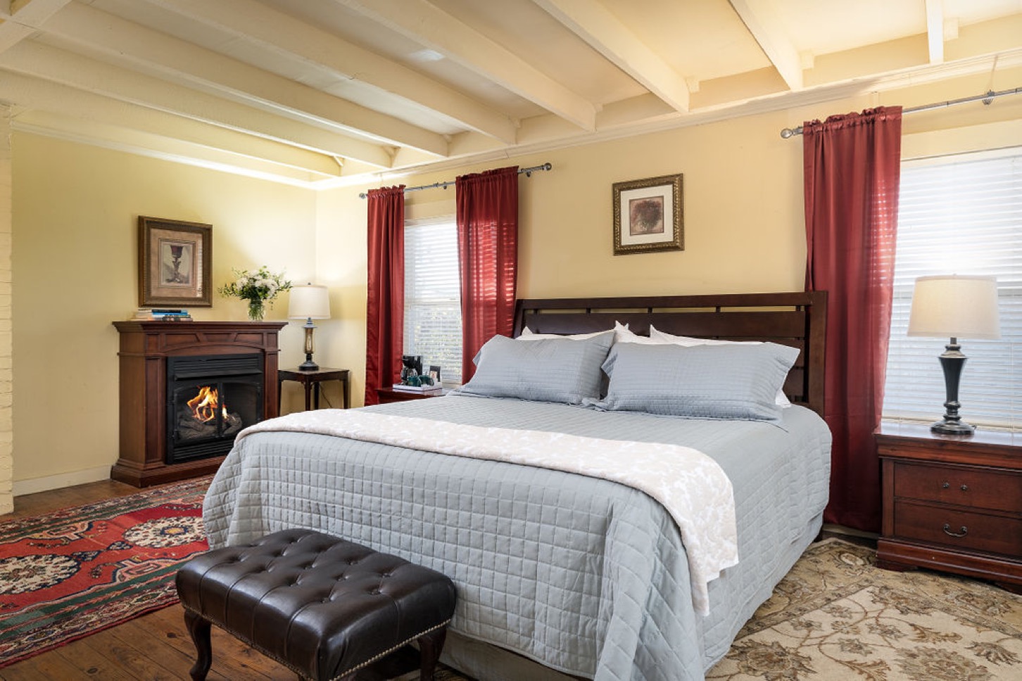Each guest room at our Virginia bed and breakfast features cozy gas fireplaces